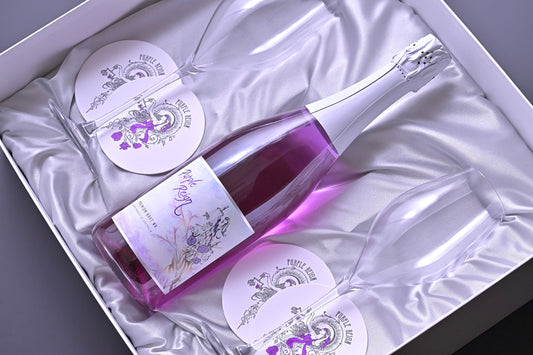 【紫ワインスパークリング】ペアグラス付き ギフトセット